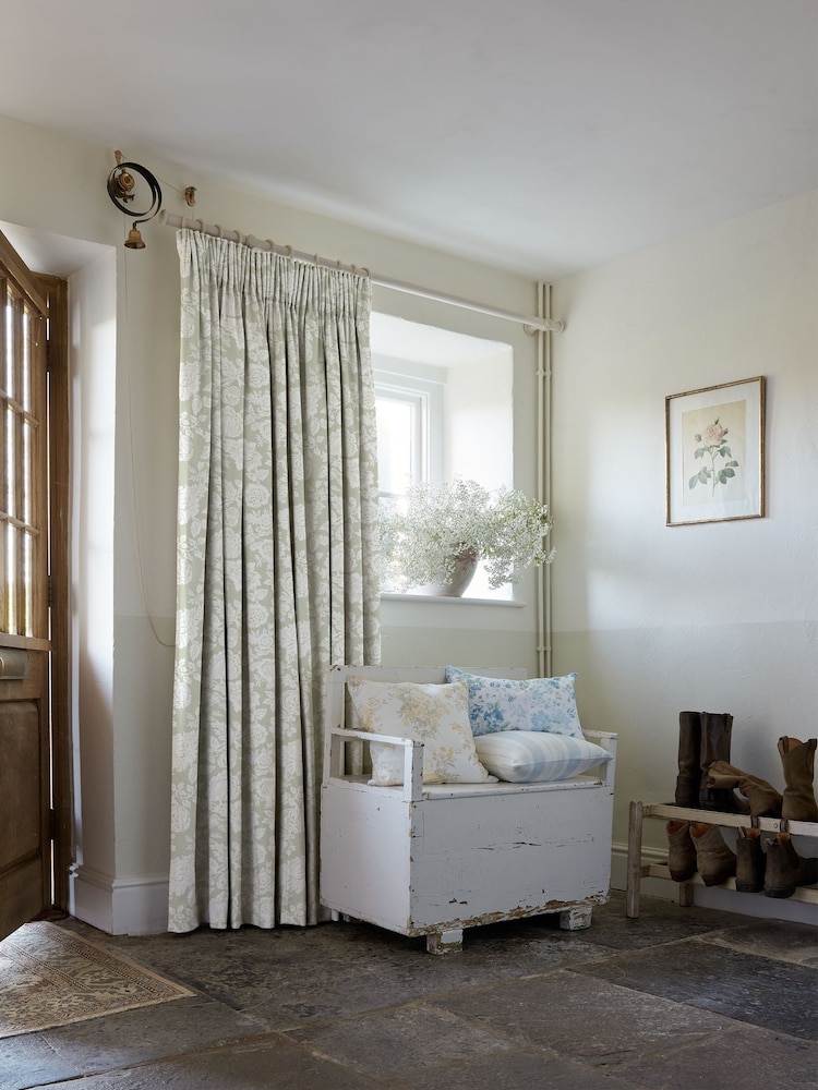 Shabby Chic by Rachel Ashwell® Sage Green Stipple Made to Measure Curtains - Image 2 of 9
