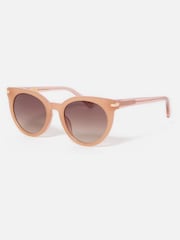 Oliver Bonas Pink Shimmer Preppy Acetate Sunglasses - Image 3 of 6