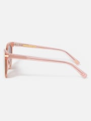 Oliver Bonas Pink Shimmer Preppy Acetate Sunglasses - Image 4 of 6