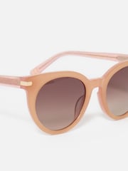 Oliver Bonas Pink Shimmer Preppy Acetate Sunglasses - Image 6 of 6