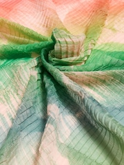 Oliver Bonas Pink Rainbow Spot Pleated Lightweight Scarf - Image 3 of 5