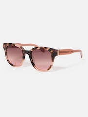 Oliver Bonas Pink Faux Tortoiseshell Preppy Acetate Sunglasses - Image 3 of 6