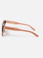 Oliver Bonas Pink Faux Tortoiseshell Preppy Acetate Sunglasses - Image 4 of 6
