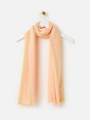 Oliver Bonas Black Neon Striped Jacquard Lightweight Scarf - Image 1 of 5