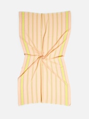 Oliver Bonas Black Neon Striped Jacquard Lightweight Scarf - Image 2 of 5