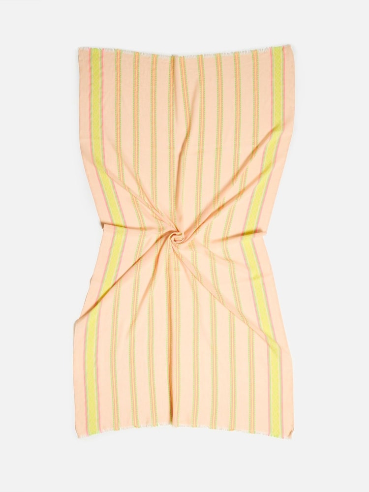 Oliver Bonas Black Neon Striped Jacquard Lightweight Scarf - Image 2 of 5