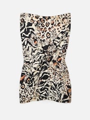 Oliver Bonas Brown Animal Print Golden Foil Lightweight Scarf - Image 2 of 5