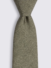 MOSS Green Bottinelli Sage Silk Semi-Plain Tie - Image 2 of 2