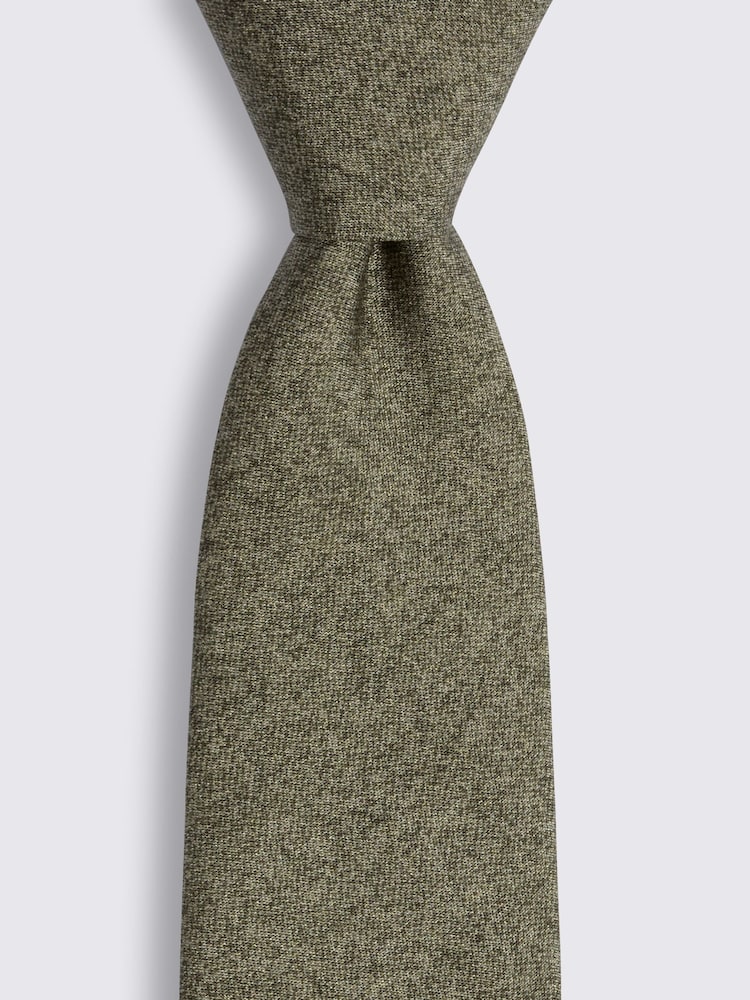 MOSS Green Bottinelli Sage Silk Semi-Plain Tie - Image 2 of 2