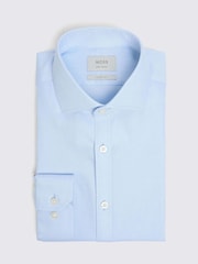 MOSS Blue Slim Fit Sky Royal Oxford Non-Iron Shirt - Image 1 of 1