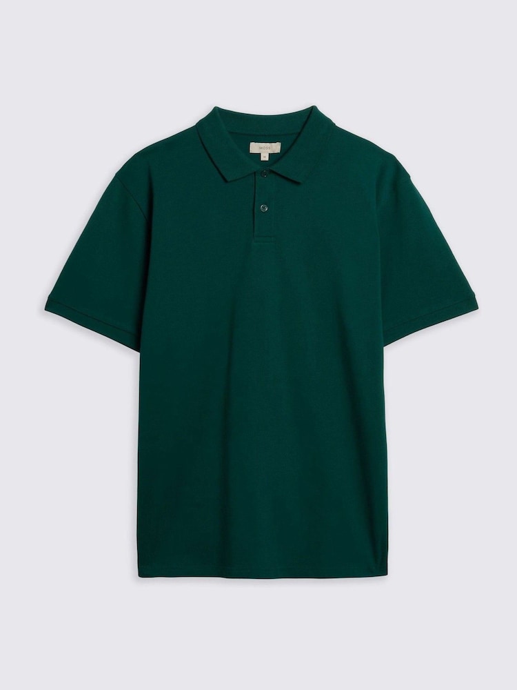 Зеленый - MOSS Marron Pique Polo Shirt - Image 4 of 4