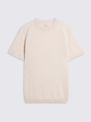 MOSS Natural Linen Blend Oatmeal T-Shirt - Image 4 of 5