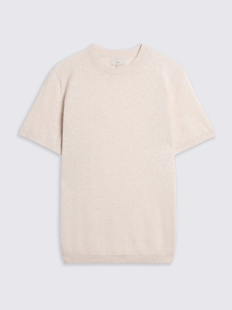 MOSS Natural Linen Blend Oatmeal T-Shirt - Image 5 of 5