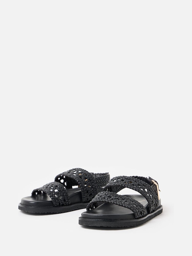 Sandales Oliver Bonas en cuir tressé ouvert - Image 3 of 7