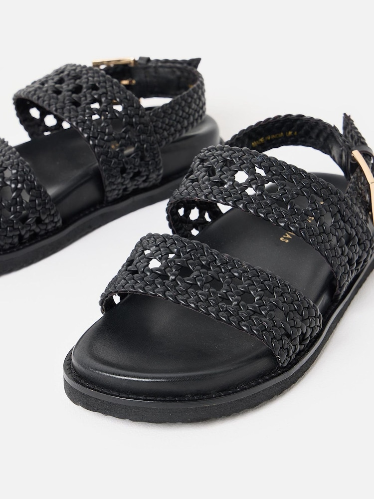 Sandales Oliver Bonas en cuir tressé ouvert - Image 4 of 7