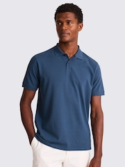 MOSS Blue Marron Pique Polo Shirt - Image 1 of 4