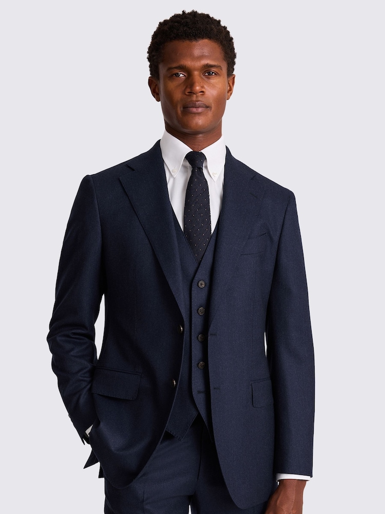 MOSS Blue Italian Tailored Fit Plain Jacket - Image 1 of 5