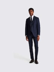 MOSS Blue Italian Tailored Fit Plain Jacket - Image 3 of 5