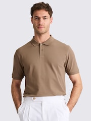 Бежевый - MOSS Marron Pique Polo Shirt - Image 1 of 4