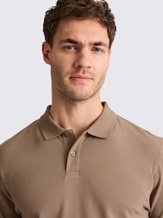 Бежевый - MOSS Marron Pique Polo Shirt - Image 3 of 4