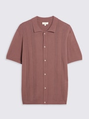 MOSS Purple Boucle Pointelle Button Through Shirt - Image 4 of 4