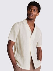 MOSS Cream Cream Cuban Collar 100% Linen Shirt - Image 1 of 5