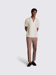 MOSS Cream Cream Cuban Collar 100% Linen Shirt - Image 2 of 5