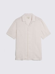 MOSS Cream Cream Cuban Collar 100% Linen Shirt - Image 4 of 5