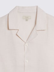MOSS Cream Cream Cuban Collar 100% Linen Shirt - Image 5 of 5