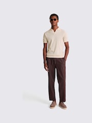 Natural - Camisa polo MOSS Linen Blend Oatmeal Skipper - Imagem 2 de 5