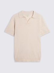 Natural - Camisa polo MOSS Linen Blend Oatmeal Skipper - Imagem 4 de 5