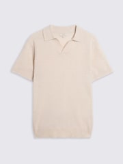 Natural - Camisa polo MOSS Linen Blend Oatmeal Skipper - Imagem 5 de 5