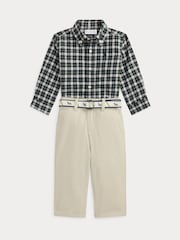 Polo Ralph Lauren Green Baby Boys Check Shirt and Chino Trousers Set - Image 1 of 3