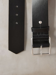 Black Premium Made In Italy Wide Leather Belt - Image 2 of 3