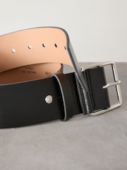 Black Premium Made In Italy Wide Leather Belt - Image 3 of 3