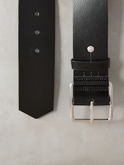 Black Premium Made In Italy Wide Leather Belt - Image 5 of 6