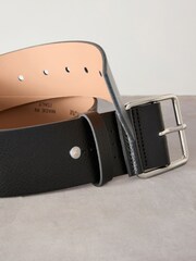 Black Premium Made In Italy Wide Leather Belt - Image 6 of 6