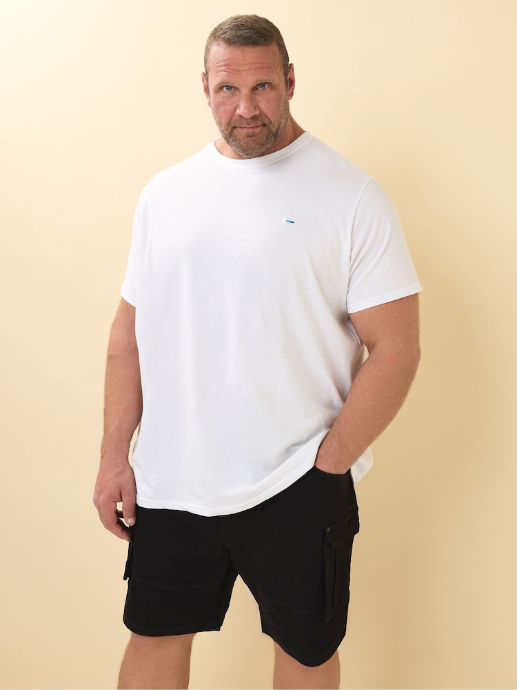 BadRhino Big & Tall Black Elasticated Cargo Denim Shorts - Image 1 of 5