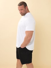 BadRhino Big & Tall Black Elasticated Cargo Denim Shorts - Image 3 of 5