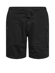 BadRhino Big & Tall Black Elasticated Cargo Denim Shorts - Image 5 of 5