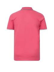 BadRhino Big & Tall Pink Pique Tipped Polo Shirt - Image 6 of 6