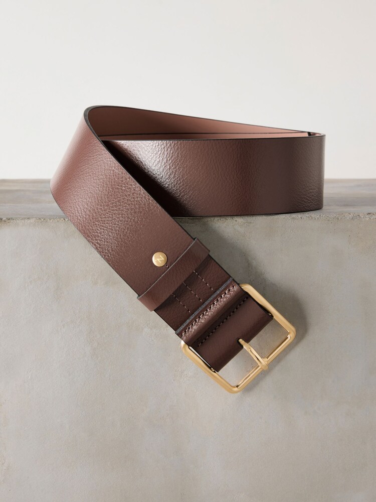 Mocha Brown Premium Made In Italy Wide Leather Belt - Image 1 of 6 Mocha Brown Premium Made In Italy Wide Leather Belt - Image 1 of 6