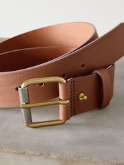 Tan Brown Premium Made In Italy Casual Leather Belt - Image 2 of 3