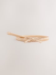 Gold Bow Skinny Stretch Belt - Image 1 of 3