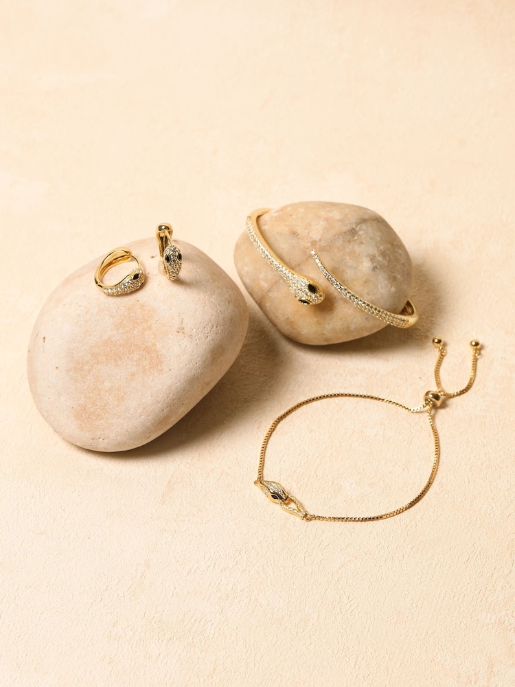 Jon Richard Gold Tone Snake Bangles - Image 2 of 2