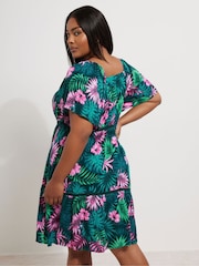 Yours Curve Green Boho Smock Dress - Image 3 of 5