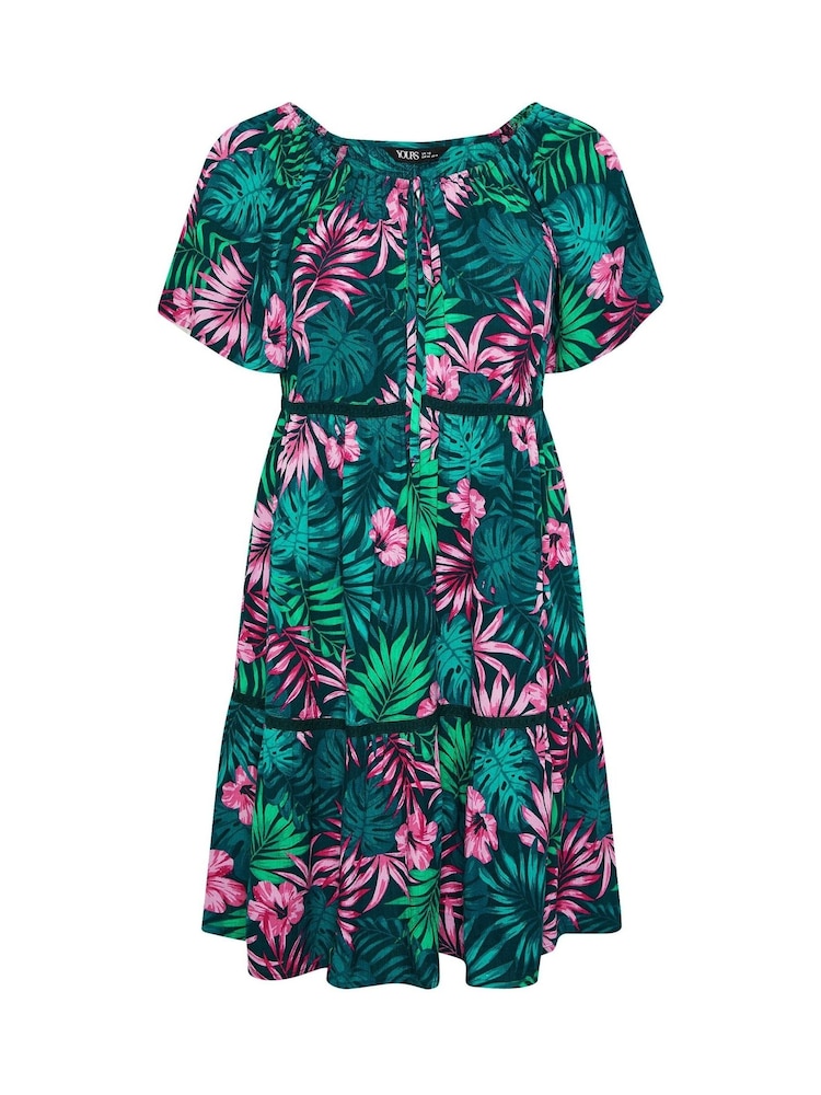 Yours Curve Green Boho Smock Dress - Image 5 of 5