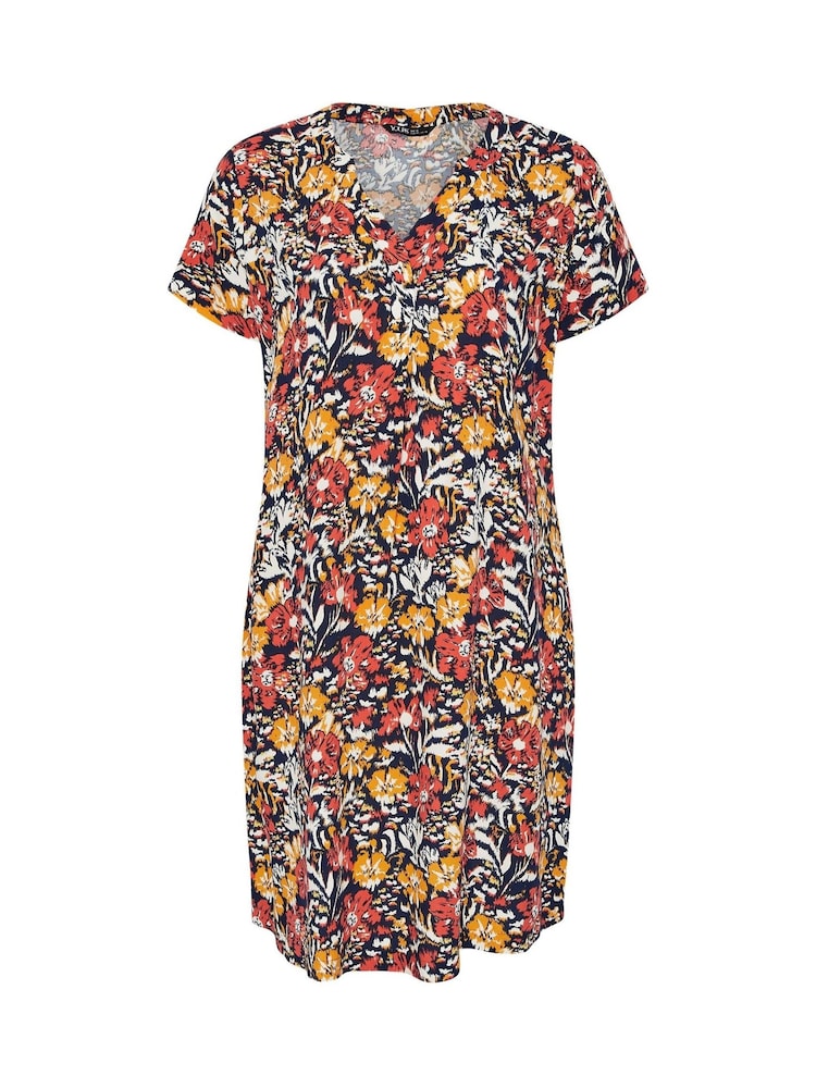 Yours Curve Light Blue Notch Neck Tunic Dress - Image 5 of 5