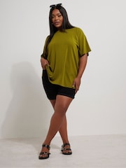 Yours Curve Green Luxury Boxy T-Shirt - Image 2 of 5