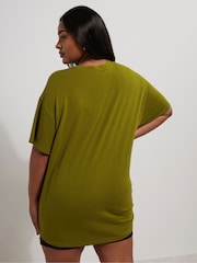 Yours Curve Green Luxury Boxy T-Shirt - Image 3 of 5